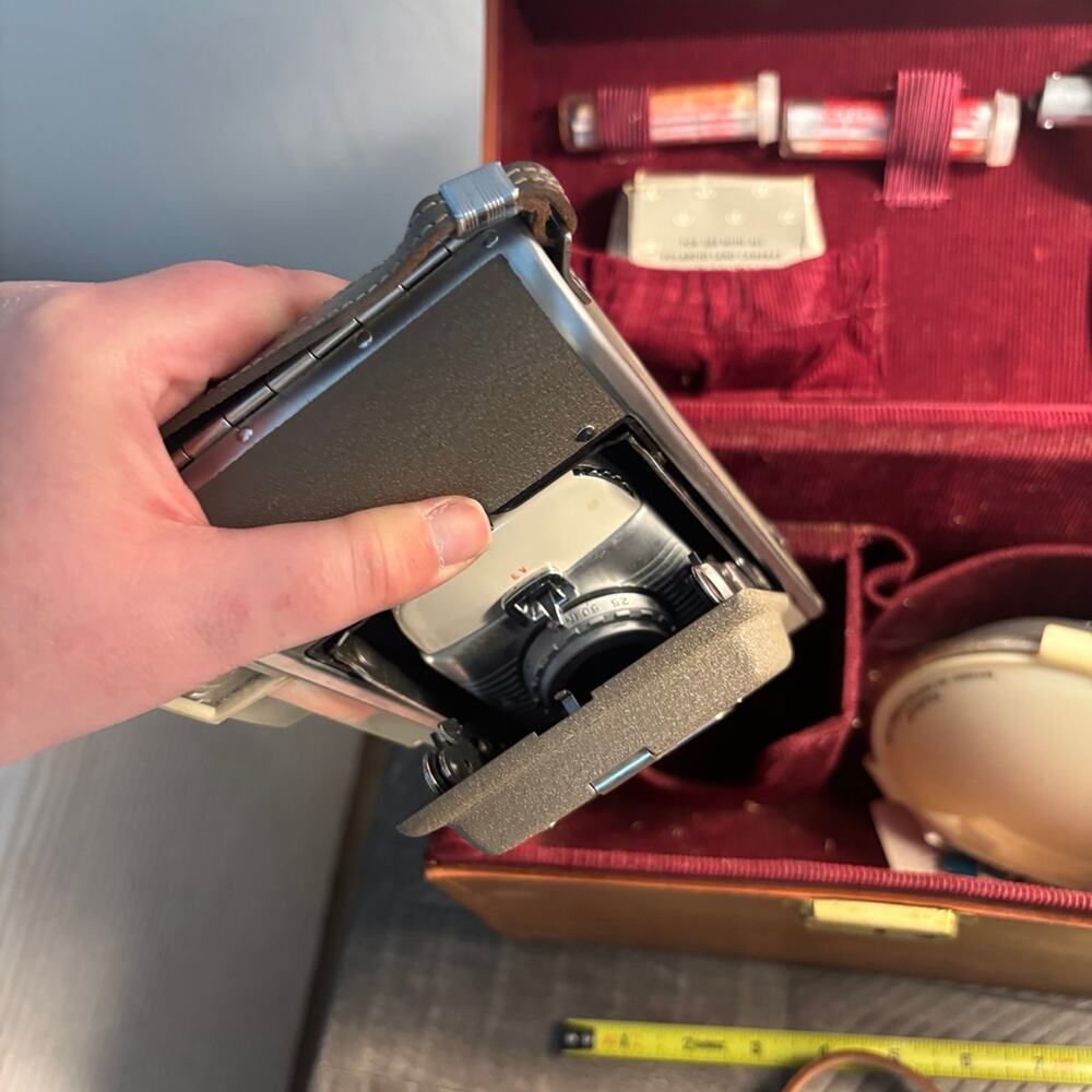 Vintage Polaroid Highlander Land Camera Model 80A Set and Case 1950s - Picture 6 of 12